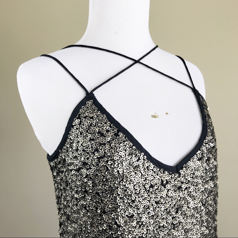 Abercrombie & Fitch Gold Sequin Mini Dress sz XS - Picture 3 of 8